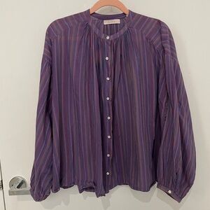 Doen Jane Blouse Purple Isla Stripe